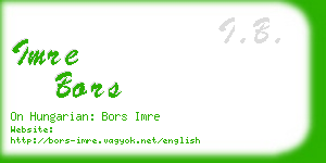 imre bors business card